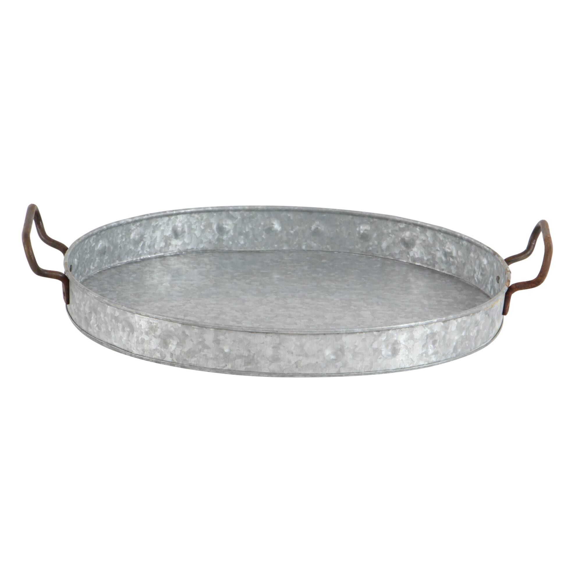 Grey Metal Farmhouse Tray Set